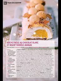 Buche Chocolat Blanc Mangue Ananas Chocolat Blanc Nourriture Recette Dessert
