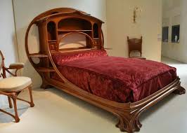 Interesting Art Nouveau Bed With Tremendous Sweeping Curves And Characteristic Economies Of Storage Art Nouveau Decor Art Nouveau Bedroom Deco Furniture