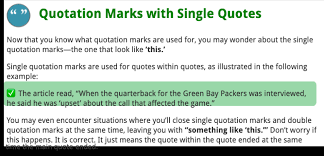 Put single quotation marks around the speech if it's only part of the quoted passage. Intern S Corner Quote Those Quotes Online Writing Lab Blog