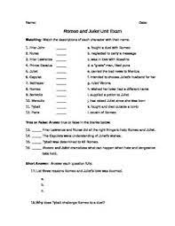 This Unit Exam For Romeo And Juliet By William Shakespeare Includes Matching True X2f Fals Shakespeare Lessons Teaching Comprehension Romeo And Juliet Quotes