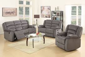 Swivel reclining chairs provide movement and the ability to face any direction while seated—great for areas that are adjacent to multiple rooms; Jagger Grey Fabric Recliner Sofa