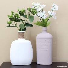 An Easy Way To Diy Faux Concrete Vases Green With Decor Diy Vase Diy Bottle Crafts Old Liquor Bottles