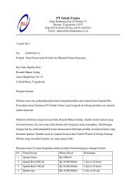 Contoh Surat Penawaran Produk Makanan Contoh Surat