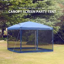 The top 5 pop up canopies. Pop Up Canopy With Netting Screen House Instant Gazebo Party Tent 10 X 10 Ft Blue Walmart Com Walmart Com