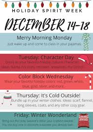 Please make sure you check any dates with your own states. Holiday Spirit Week Harmony Science Academy Carrollton