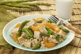 Pour over the salad and toss to mix well. Asparagus Mandarin Orange Chicken And Rice Myplate