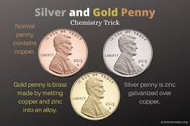 Watch as the heat diffuses the zinc with the copper to form a brass alloy. Silver And Gold Penny Chemistry Trick
