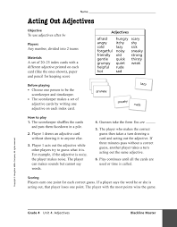 Download This Fun Grammar Printable For Grammar Practice To Help Students Act Out Adjectives And Identify Them Correct Good Grammar Grammar Instruction Writing