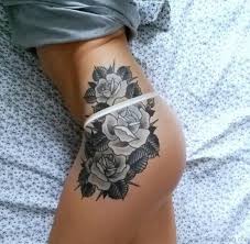 Leg tattoos are often neglected by both men and women. 74 Superb Rose Tattoos On Thigh
