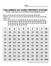 halloween math 100 chart addition subtraction mystery picture pumpkin