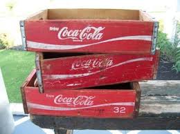 Could I Make Something Similar Print Up Images Stick On And Distress Old Coke Crates Vintage Box Repurpose Pallets