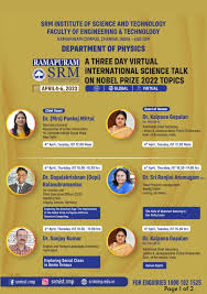 International Science Talk on Nobel Prize - SRM Ramapuram | SRMIST Ramapuram