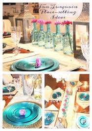 Turquoise Table Setting Perfect For Spring Dinner Turquoise Table Turquoise Home Decor Simple Nature Decor