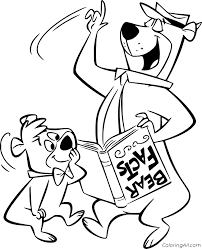 Just click on the yogi bear coloring pages that you like and then click on the print button at the top of the page. Yogi Bear Coloring Pages Coloringall