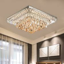 Krasty 5 lights modern light fixture chrome finish flush mount crystal ceiling light,crystal raindrop chandelier for hallway dining room bedroom living room kitchen,d18 x h13 5.0 out of 5 stars 12 $102.99 $ 102. Tiered Square Crystal Flush Mount Modern Style Bedroom Led Flush Mount Ceiling Light Fixture In Chrome Takeluckhome Com