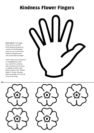 Cut out diy paper flowers template. Kindness Flower Fingers