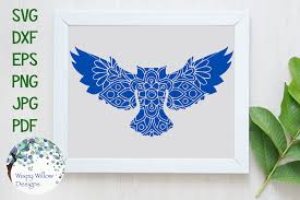 Download Owl Floral Mandala Svg Dxf Eps Png Jpg Pdf By Wispy Willow Designs Thehungryjpeg Com