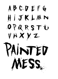 Painted Mess Fonts By Davidpaul1970 Lettering Fonts Brush Stroke Font Lettering Alphabet