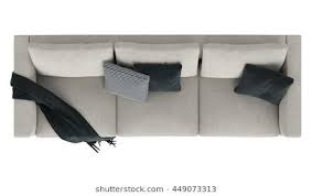 Modern Sofa With Draped Fabric Isolated On White Background Top View Living Room Top View Living Room Decor Neutral Modern Sofa