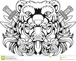 Berserker Viking Design Vector Contour Illustration Stock Vector Illustration Of Drawing Head 124491373