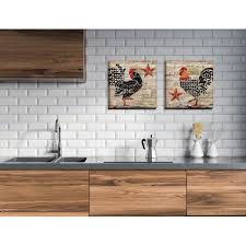 See more ideas about decor, primitive decorating, primitive decorating country. Gango Home Decor Country Rustic Farmhouse Kitchen Decor Brown Red Cream Rooster Barnstar Two 12x12in Hand Stretched Canvases Walmart Com Walmart Com