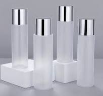 1pc empty refillable green frosted glass cream lotion bottle with pump  Small bottle Cosmetic dispenser jar Cosmetic lotion liquid storage  container Po