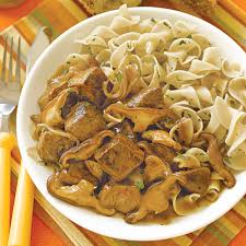Combine cook ground beef, cream of mushroom soup, sour cream, and cooked brown rice in a large container to mix gently. Hamburger Stroganoff Recipe Myrecipes