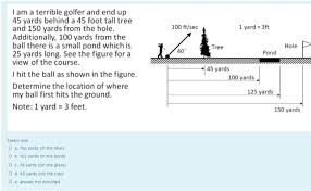 You can find this out by taking feet and dividing it by 3. 100 Ft Sec 1 Yard 3ft 40 Tree Hole Pond I Am A Chegg Com