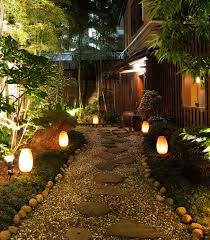 You Can Create The Atmosphere Of A Bungalow Anywhere With The Appropriate Landscaping Outdoor Pathway Lighting Garden Lighting Design Landscape Lighting Design