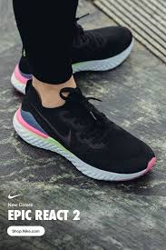 Get Going In The Brand New Colors Of The Epic React 2 Now On Nike Com Nike Running Shoes Women Cute Running Shoes Sneakers