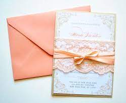 Peach Lace Wedding Invitations Rustic Lace By Whimsybdesigns 6 95 Coral Wedding Invitations Peach Wedding Invitations Wedding Invitations