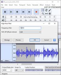 Is there any software for the pc or osx that will allow me to apply a 24db/octave lr or butterworth filter to a wav file? 8 Best Free Audio Filter Software For Windows