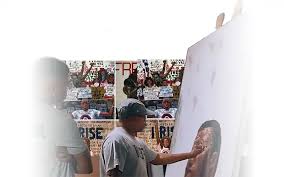 ARTIST ALONZO ADAMS AND HIS WORK OF ART