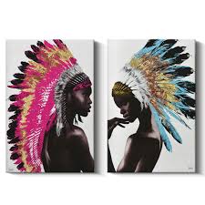 Inspired by the elements of home decor india, our pieces have been carefully handcrafted to leave a lasting impression on every room of your house. Framed Native American Decor Wall Art Set Beautiful Feathered African Indian Women Painting On Canvas Print Modern Wall Decorations 16x24 Inch A And B Buy Online In Antigua And Barbuda At Antigua Desertcart Com