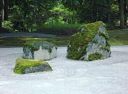 Zen Garden Frozen Waves Cradle Lonely Stones With Nothing To Do But Grow Velvet Green Moss And Contemplate An Old Zen Garden Japanese Garden Cool Landscapes