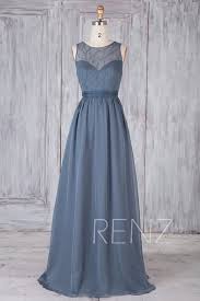 Bridesmaid Dress Dark Steel Blue Chiffon Dress Wedding Dress Etsy Steel Blue Bridesmaid Dresses Bridesmaid Dresses Etsy Wedding Dress