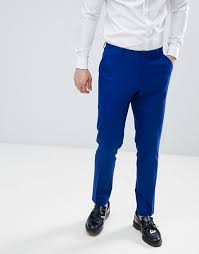 Discover the range of men's chinos and men's pants with asos. Asos Design Skinny Suit Pants In Royal Blue Asos