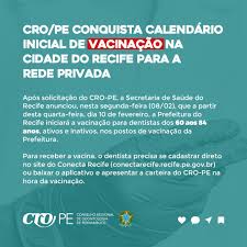6 visitors have checked in at senai conecta. Cro Pe Conquista Calendario Inicial De Vacinacao Na Cidade Do Recife Para A Rede Privada Cro Pe
