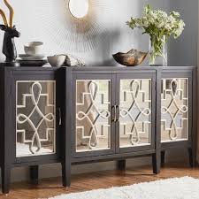 Beesley Credenza Mirrored Furniture Mirrored Sideboard Decor