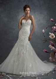 Lace Shimmer Tulle Trumpet Wedding Dress Sophia Tolli Y21763 Wedding Dresses Wedding Dress Organza Wedding Gowns