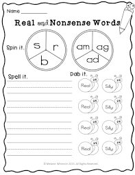 Cvc Real Nonsense Words Spinner Activities Nonsense Words Making Words Word Spinner