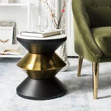 Acc3202a Accent Tables Nightstands Furniture By Safavieh Stone Top Side Table Gold Side Table Side Table