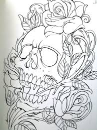 Skull N Roses Skulls Drawing Skull Coloring Pages Drawings