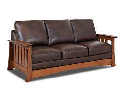 114w x 90d x 34h. Mission Style Leather Sleeper Sofa American Made Cl7016dqsl