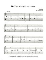 For He S A Jolly Good Fellow Sheet Music Easy Piano Sheet Music Piano Sheet Music
