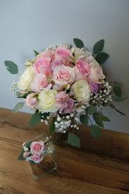 Wedding bouquets pink and white. Pink And White Civil Wedding Bouquet Boutonniere Set By La Floriya