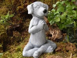 This small concrete statue of a dog meditating may be a great gift for a dog lover who practices buddhism or someone who is trying to get their zen on. Meditating Dog Statue Yoga Dog Statue Dog Buddha Statue Zen Statue Outdoor Zen Garden Decor Cementgry