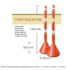 Poste Delimitador C Cinta Reflectiva L 1 29 M D Base 0 35m Base Seguridad Vial Poste