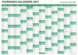 Wenn sie ihren nächsten urlaub planen finden sie hier immer den aktuellen ferienkalender. Kalender 2021 Thuringen Zum Ausdrucken Kalender 2021 Thuringen Ferien Feiertage Pdf Vorlagen Halfte Mit Kalenderwochen Und Feiertagen Mugen Narita