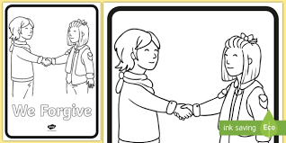 Your kingdom come, your will be done, on earth as it is in heaven. We Forgive Colouring Sheet Colouring For Children